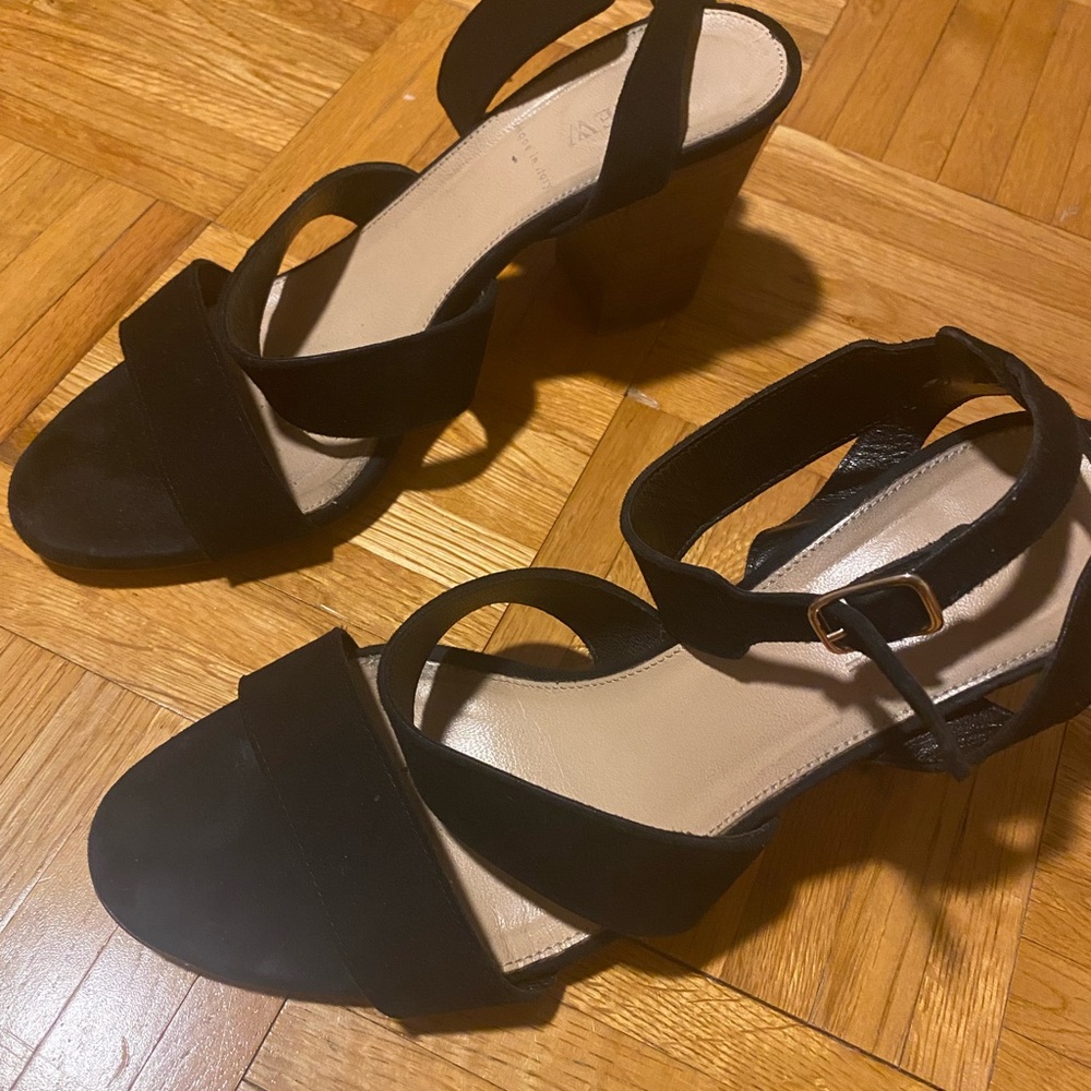 J. Crew Black Strappy Heels